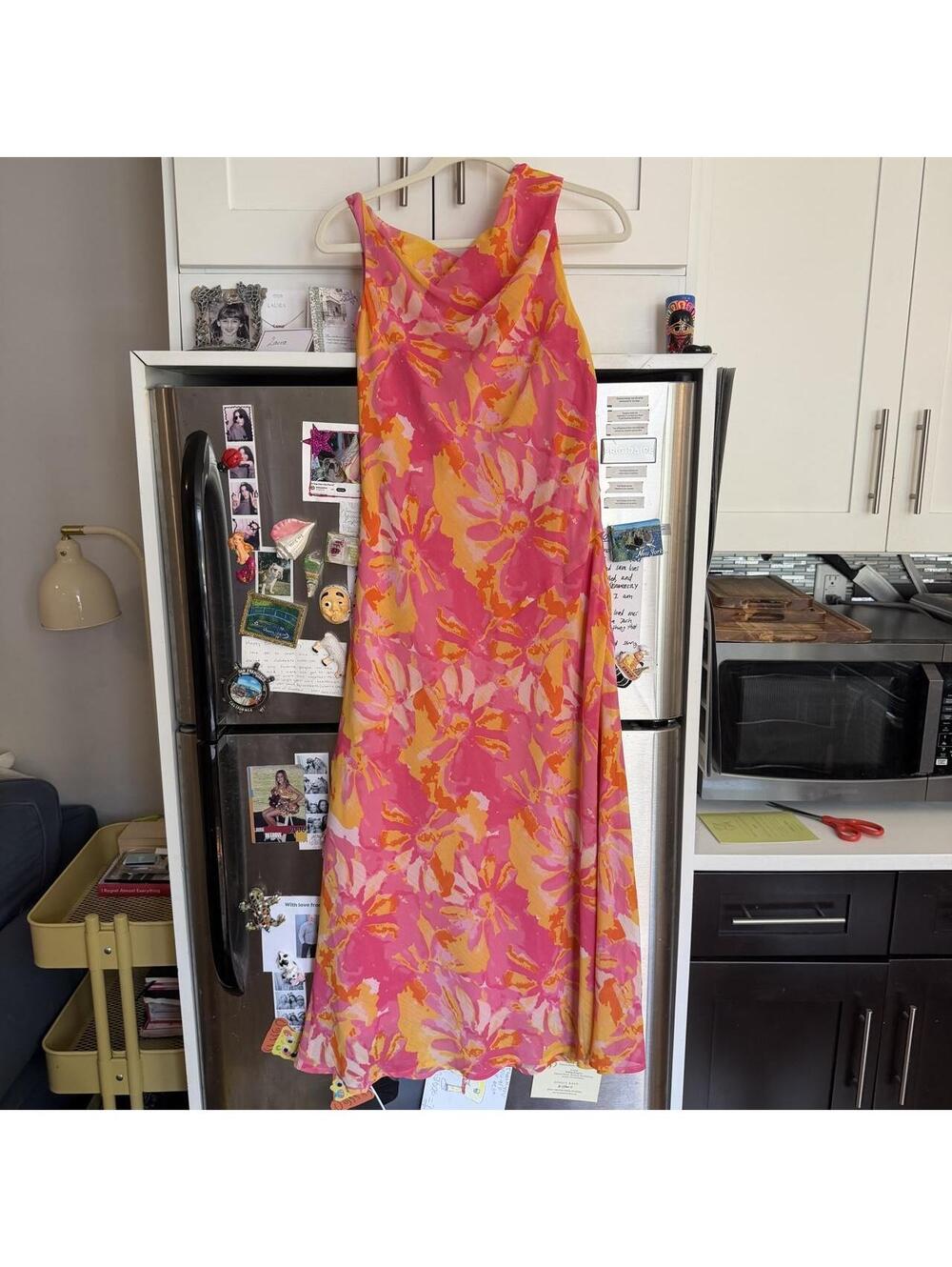 Lush pink, orange, and white floral maxi dress #floral #summerdress